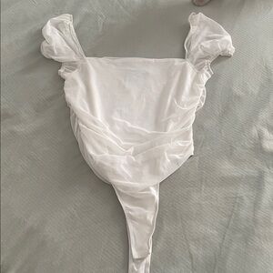 Princess Polly Cream Sheer Bodysuit